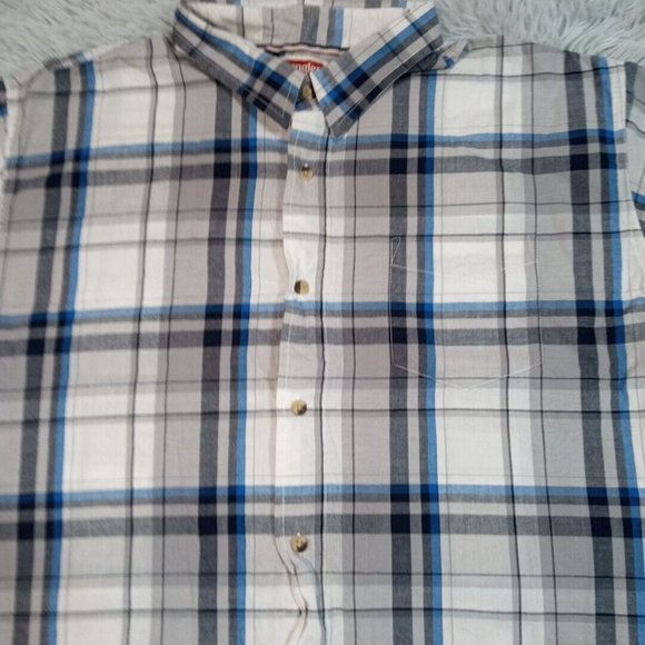 Wrangler Jeans Co Mens Shirt Button Up 2XL‎ Blue Rancher Chore Cotton XXL - Picture 4 of 11